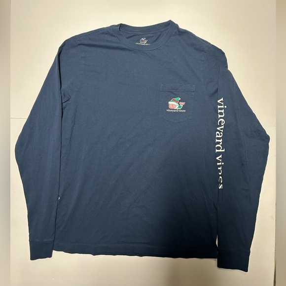 Vineyard Vines Child Merry Christmas Navy Tee-Will change to current year - Picture 1 of 3